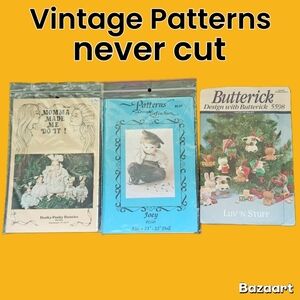 Vintage Sewing Patterns Set Of 3